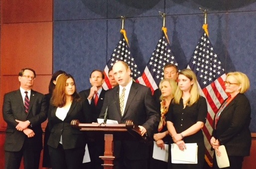 Scott Berkowitz, RAINN founder, gives a press conference at capitol hill with senators to encourage quick passage of the CASA bill